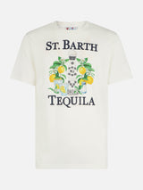 Man heavy cotton t-shirt with Tequila print