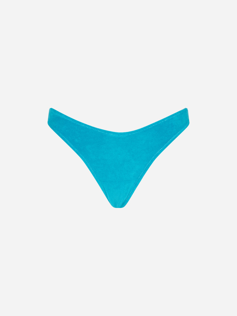 Woman terry cheeky swim briefs