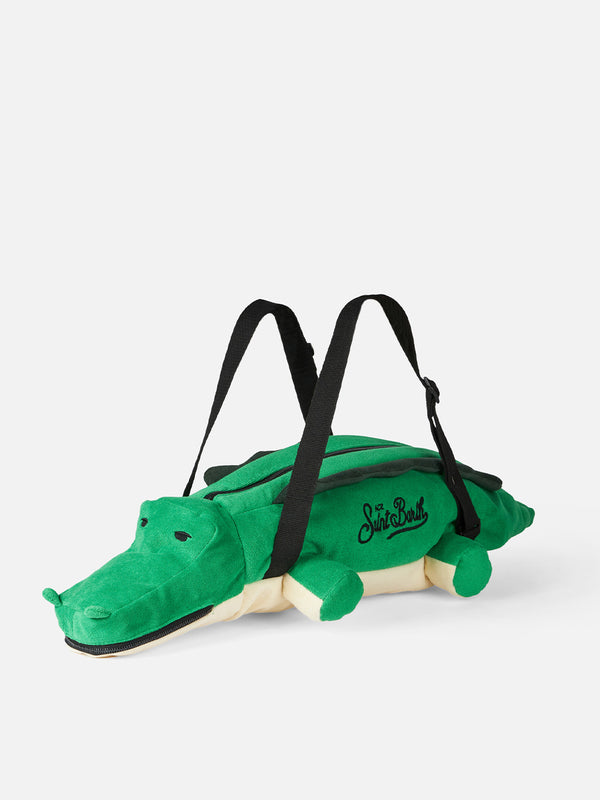 Mit Frottee gepolsterte Reisetasche in Alligatorform