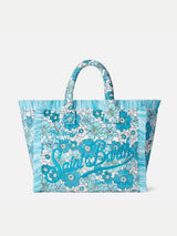 Borsa a spalla Vanity in spugna con stampa fiori