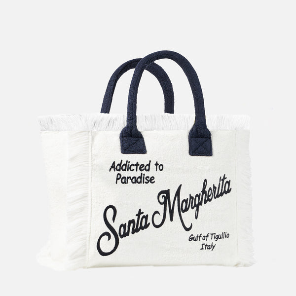 Vanity-Schultertasche aus Frottee mit Santa Margherita-Stickerei