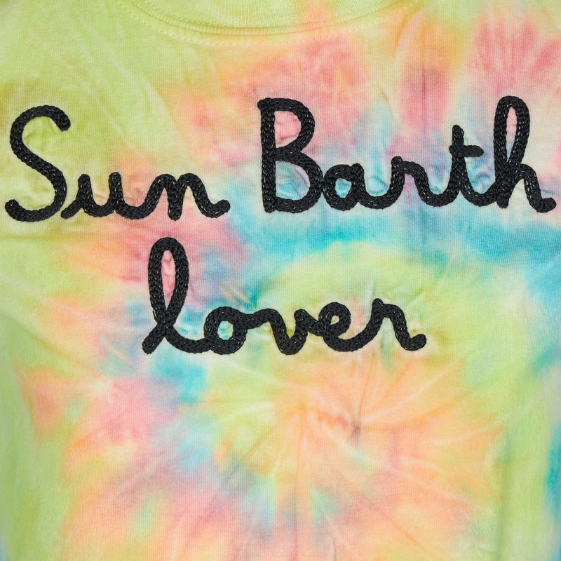 T-shirt da bambina con ricamo Sun Barth lover