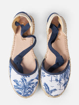 Espadrillas piatte con stampa toile de jouy