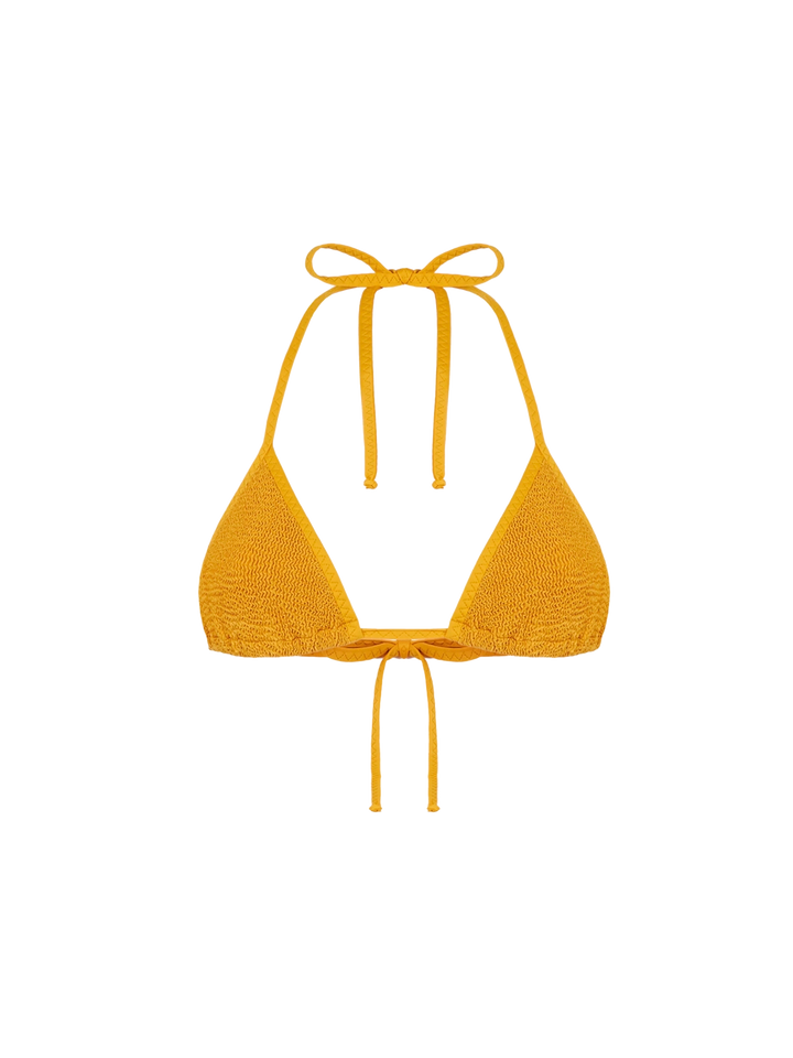 Woman ochre triangle top swimsuit