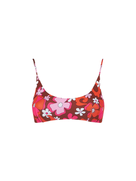 Woman bralette swimsuit with flower print