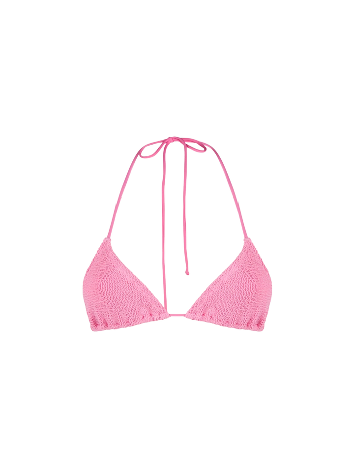 Woman pink crinkle triangle top