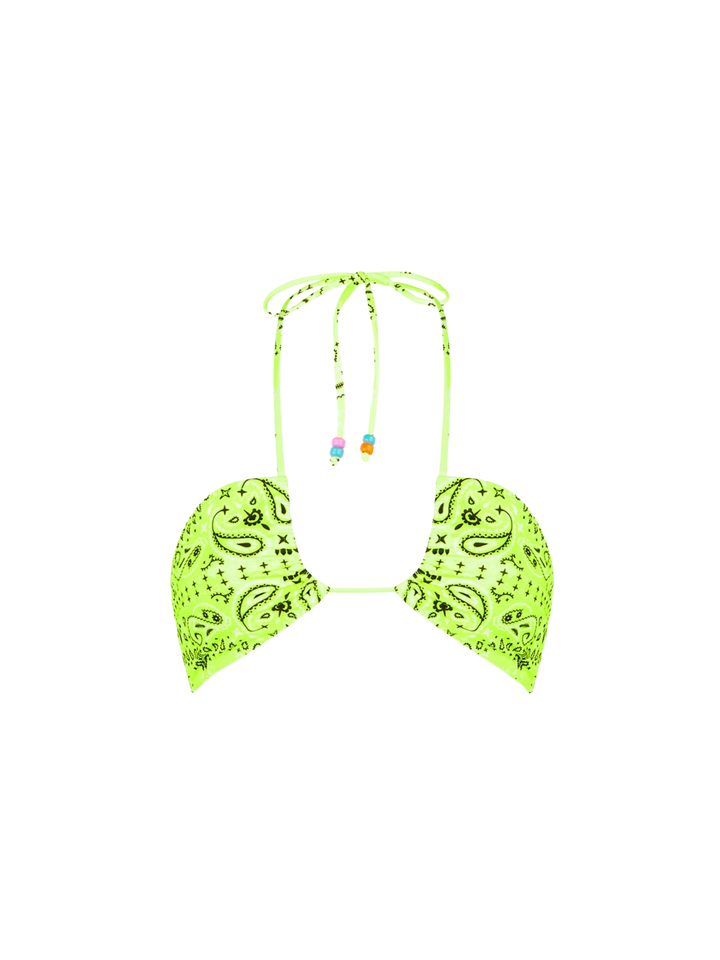 Fluo yellow bandanna bandeau top