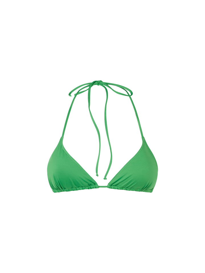Woman green triangle top swimsuit