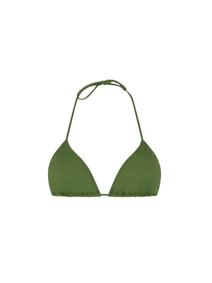 Woman military green triangle top