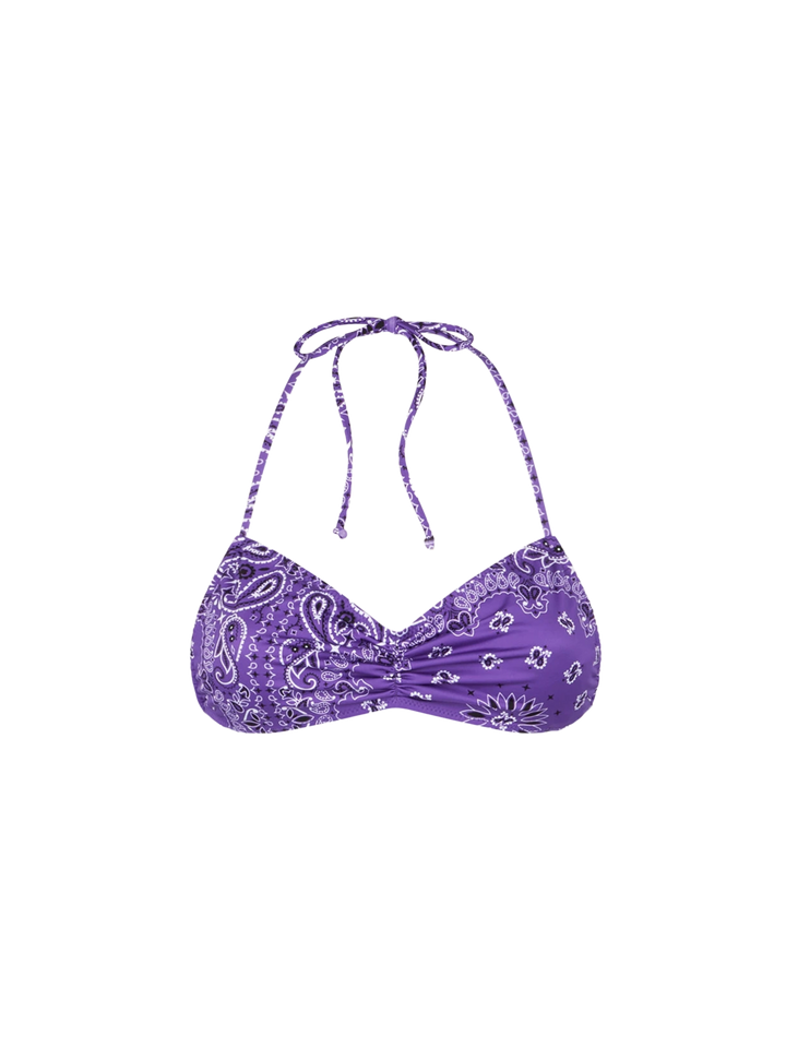 Woman bandeau top swimsuit with bandanna print - MC2 Saint Barth
