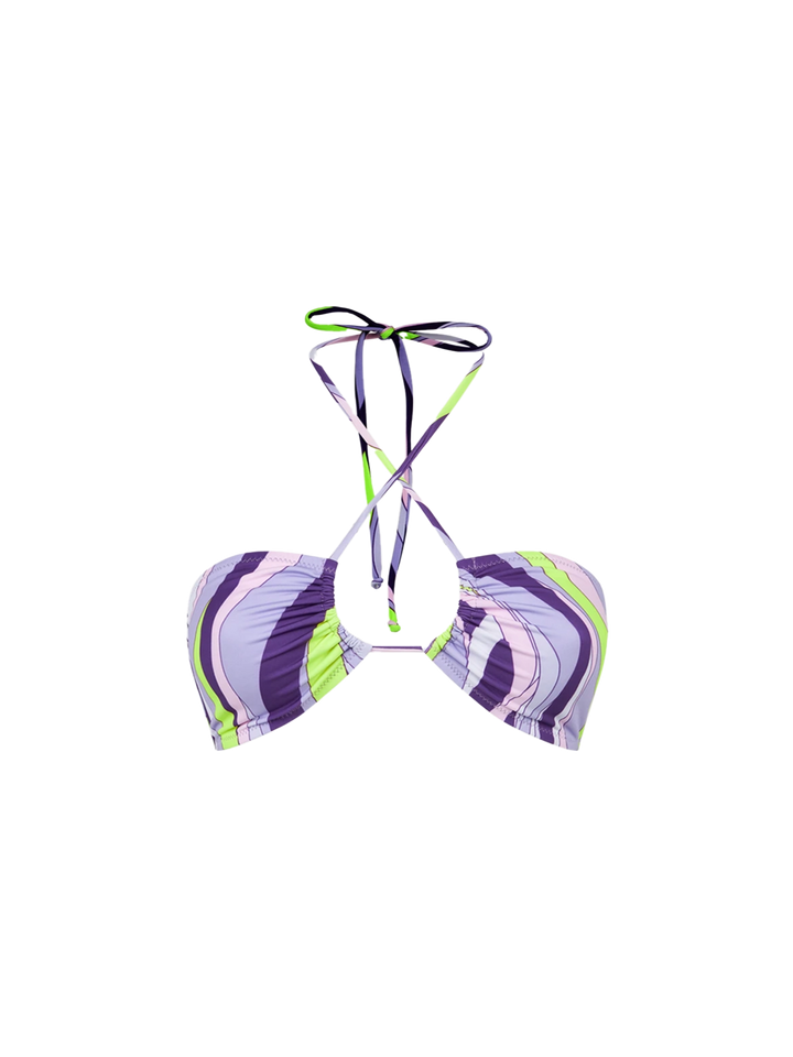 Woman multicolor wave pattern bandeau top