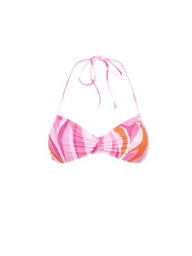 Woman bandeau top with wave print