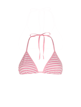 Damen-Badeanzug mit Crinkle-Triangel-Oberteil und Streifen