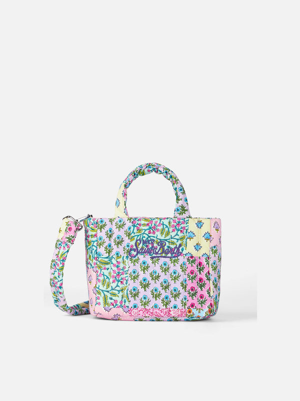 Multicolor flower quilted Soft Tote Mini bag