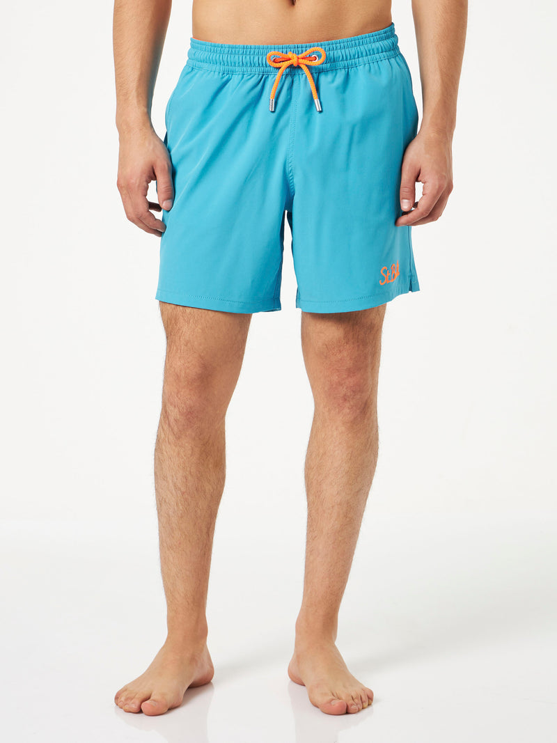 Costume da bagno da uomo comfort colore azzurro