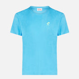 T-shirt da uomo in spugna bluette con taschino