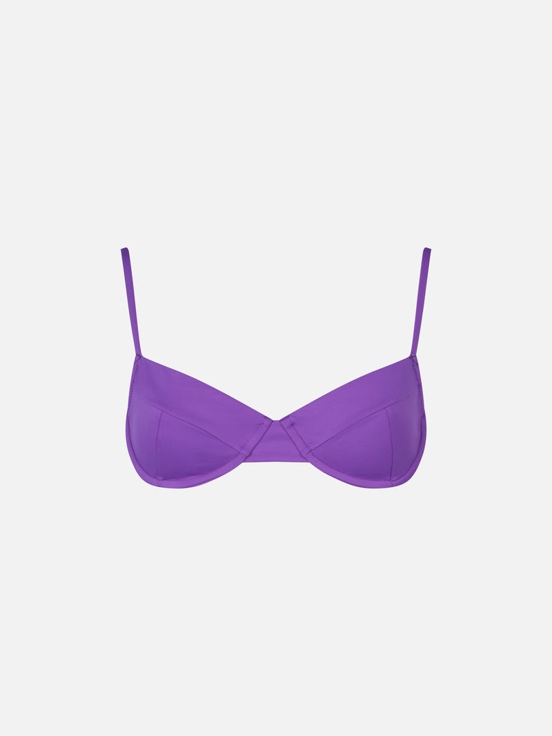 Violetter Bralette-Badeanzug für Damen mit Bügeln