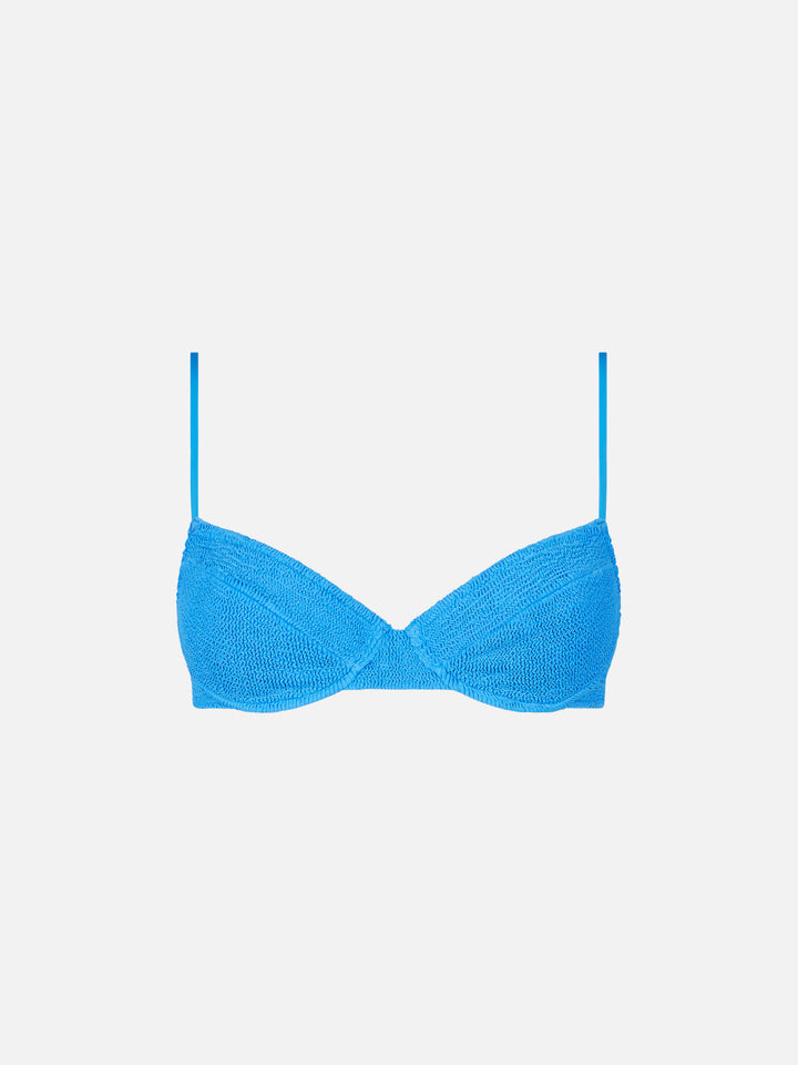 Woman bluette crinkle underwired bralette swimsuit