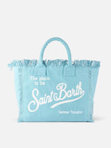 Light blue cotton canvas Vanity tote bag