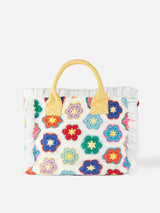 Vanity crochet flower shoulder bag