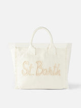 Vanity canvas shoulder bag with St. Barth patch