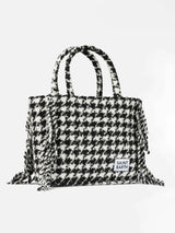 Borsa a spalla blanket Vanity con stampa pied-de-poule