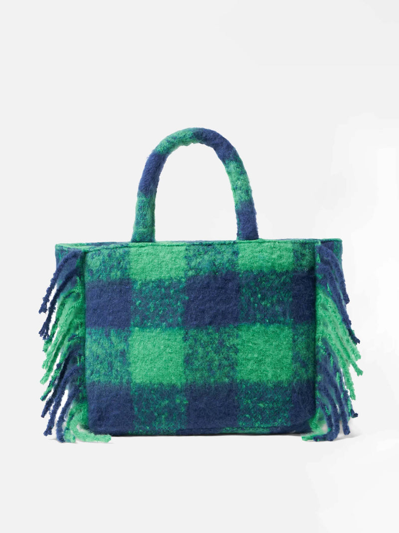 Borsa a mano Colette con stampa tartan verde