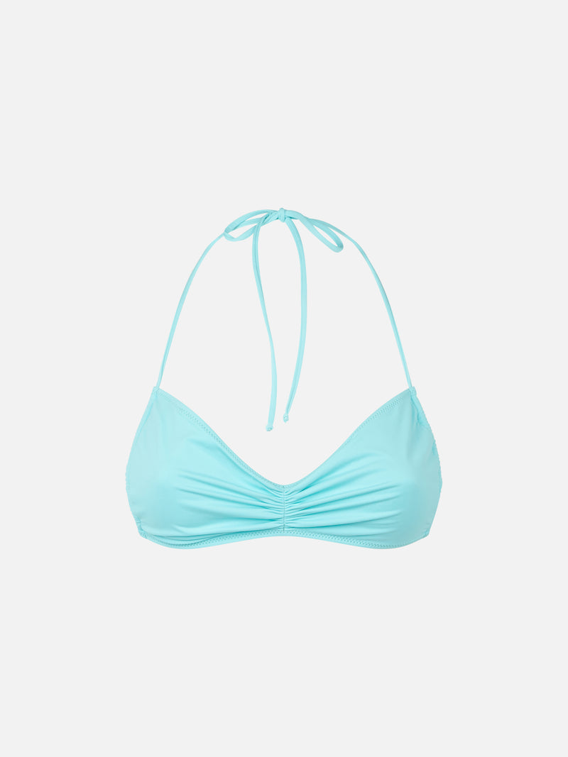 Wassergrüner Bandeau-Top-Badeanzug für Damen