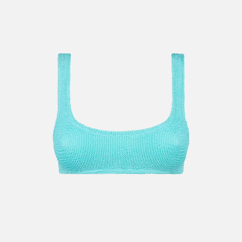 Costume da bagno donna bralette crinkle verde acqua