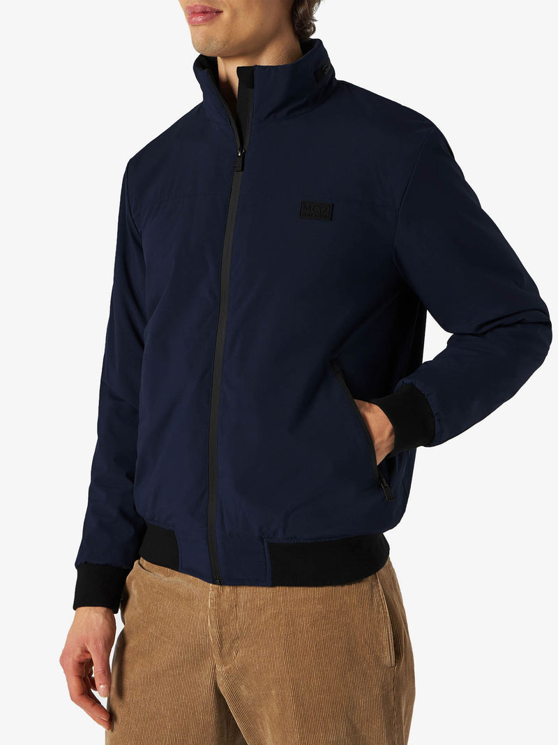 Bomber blu da uomo con fodera in sherpa