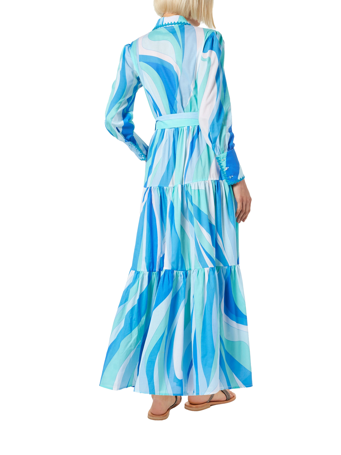 Woman long dress Jensen with wave print - MC2 Saint Barth