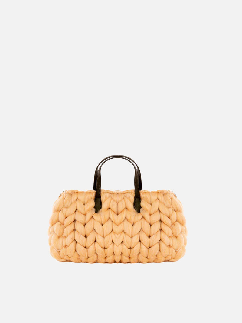 Beige jumbo tricot Vivian handbag