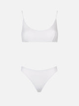 Woman white bralette bikini