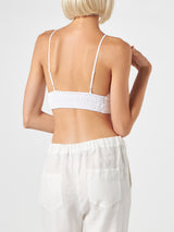 White linen bralette top