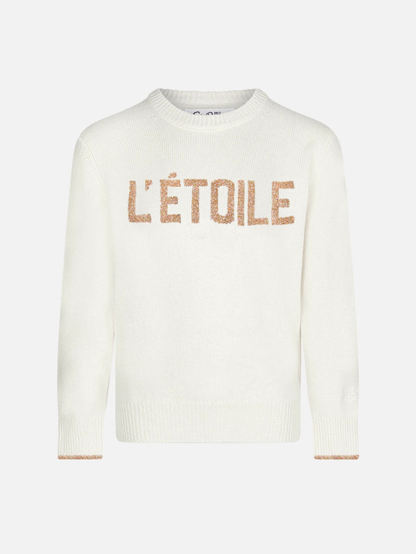 gIRL White sweater with L'Étoile lurex print