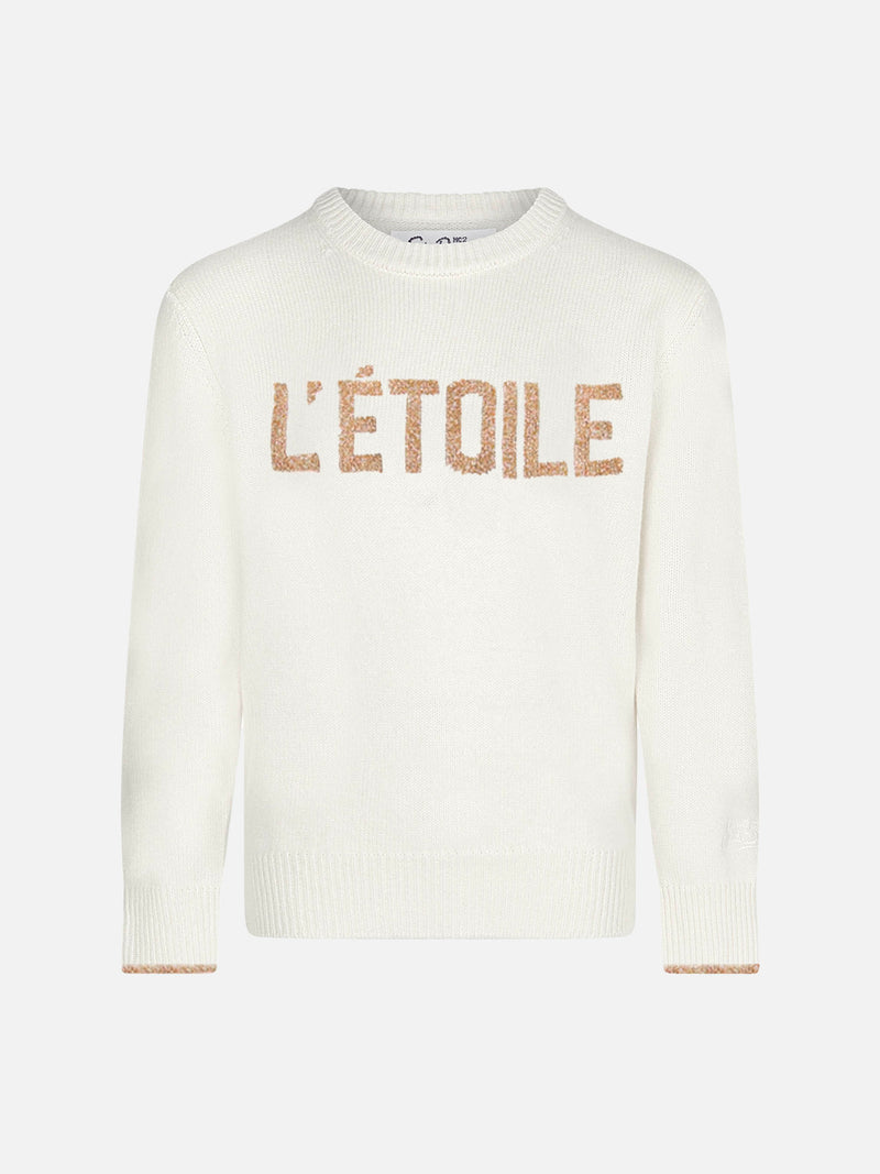 gIRL White sweater with L'Étoile lurex print