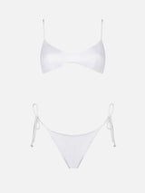 Weißer Triangel-Bikini für Damen