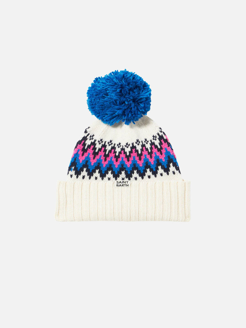 Woman beanie with pompon