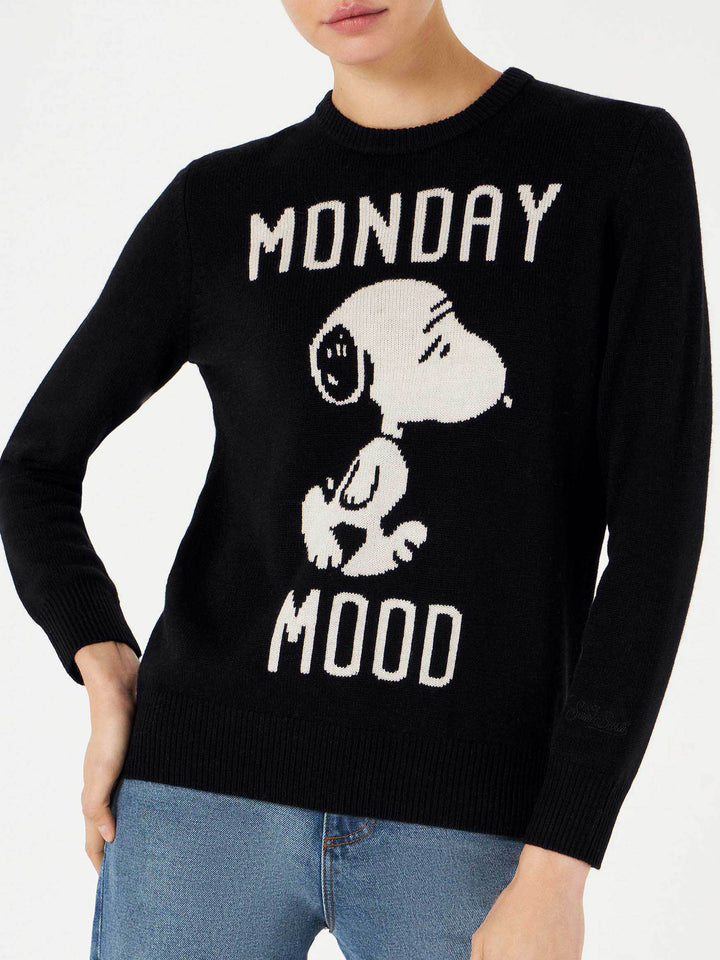 Woman sweater with Monday Mood Snoopy print | SNOOPY - PEANUTS™ SPECIAL EDITION - MC2 Saint Barth