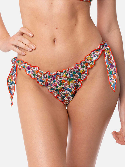 Woman cheeky swim briefs with Liberty print | Made with Liberty fabric - MC2 Saint Barth
