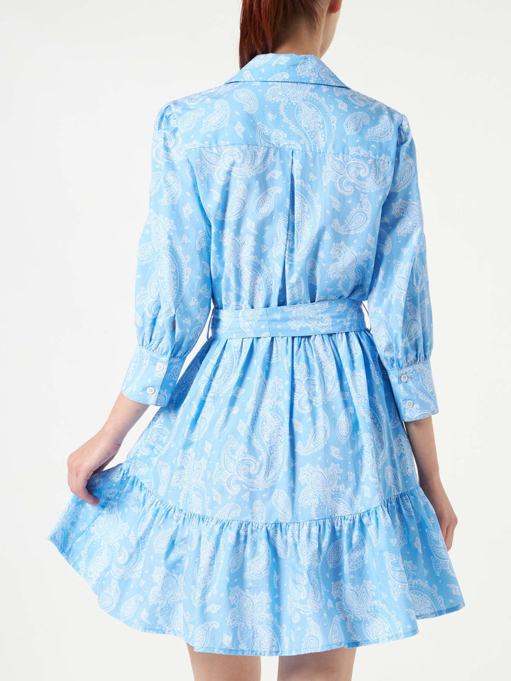 Paisley print cotton short dress Daisi - MC2 Saint Barth