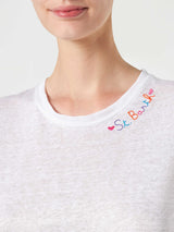 Cotton t-shirt with Love St. Barth embroidery