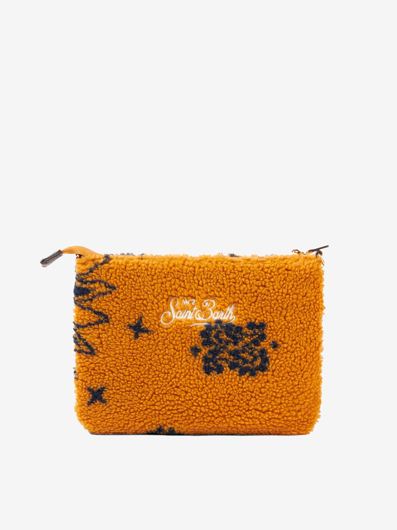 Parisienne wooly cross-body pouch bag with ochre bandanna