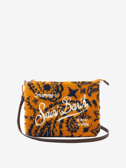 Parisienne wooly cross-body pouch bag with ochre bandanna - MC2 Saint Barth