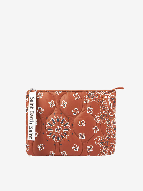 Pochette imbottita con stampa bandana