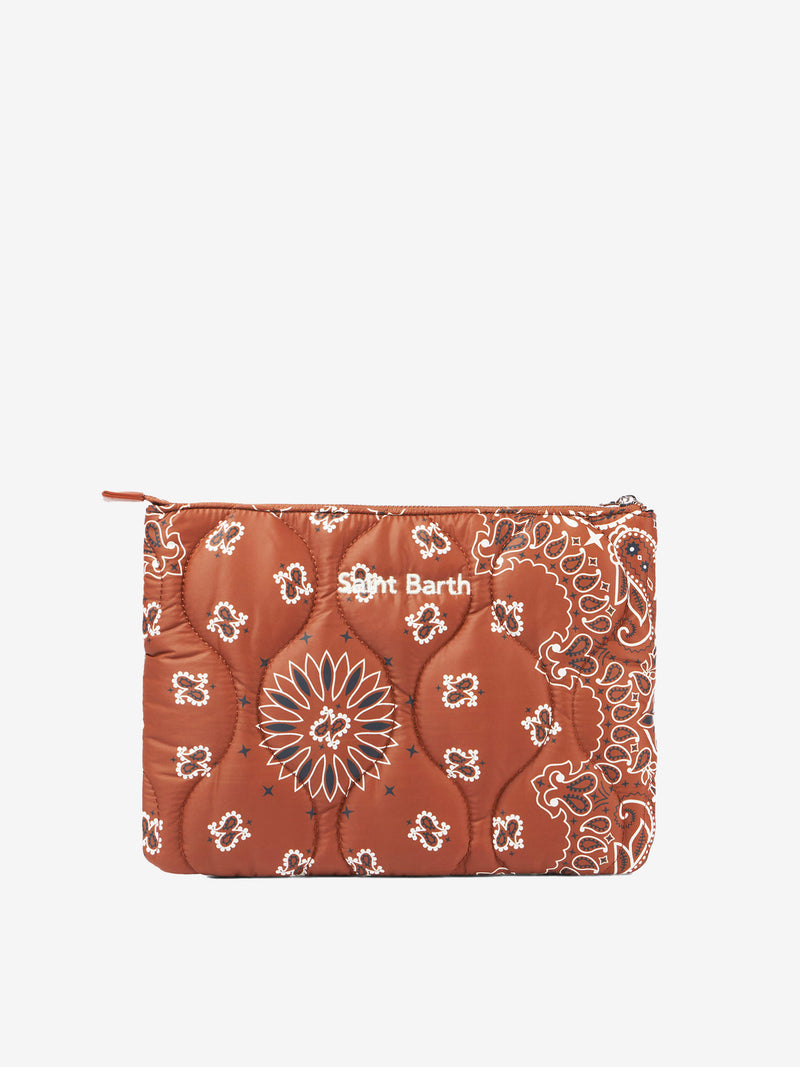 Pochette imbottita con stampa bandana