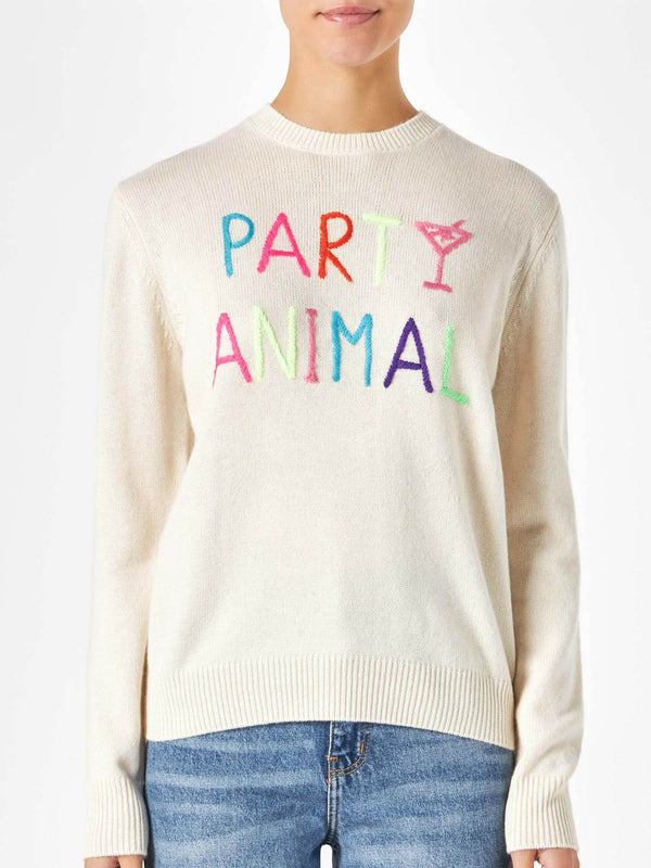 Damenpullover mit Party-Animal-Stickerei | NIKI DJ SONDEREDITION