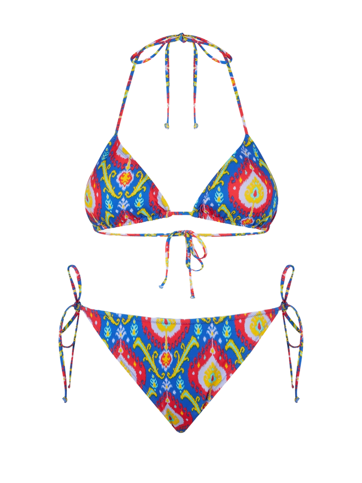 Damen-Triangel-Bikini mit Ikat-Print