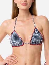 Damen-Badeanzug mit Triangel-Oberteil und Gingham-Print