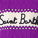 Woman half-turtleneck sweater with Saint Barth lettering